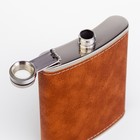 Фляжка Мастер К, 240 мл, подарочная, армейская, 8 oz, нержавеющая сталь, коричневая - Фото 3