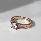 Кольцо «Классика» кристалл минималистичный, цвет белый в золоте, безразмерное - фото 8999363