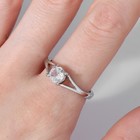 Кольцо «Классика» кристалл минималистичный, цвет белый в серебре, безразмерное - фото 7875193