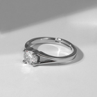 Кольцо «Классика» кристалл минималистичный, цвет белый в серебре, безразмерное - Фото 2