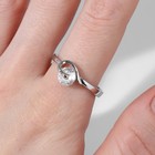 Кольцо «Классика» кристалл виток, цвет белый в серебре, безразмерное - фото 7875199