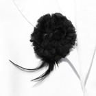 Брошь-заколка текстильная «Цветок» гортензия, цвет чёрный - фото 7875335