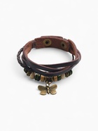 Браслет кожа «Бабочка малая» хиппи, цвет коричневый, L=22.5 см - Фото 2