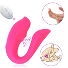 Вибратор для пар с вакуумно-волновой стимуляцией клитора, пульт ДУ, USB, 10 режимов, розовый - Фото 8