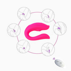 Вибратор для пар с вакуумно-волновой стимуляцией клитора, пульт ДУ, USB, 10 режимов, розовый - Фото 9