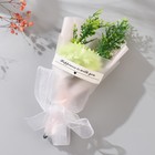 Мини-букет из мыльных лепестков для ванны «Зелёная гвоздика с зеленью», подарочный, 13 см - Фото 1