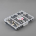 Кнопки установочные, Дельта, d = 15 мм, 40 шт, с установщиком, в органайзере, 11,8 × 8,1 × 2,3 см, цвет чёрный никель - Фото 4