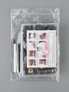 Кнопки установочные, Дельта, d=15 мм, 40 шт., с установщиком, в органайзере, 11.8×8.1×2.3 см, цвет чёрный никель - Фото 6