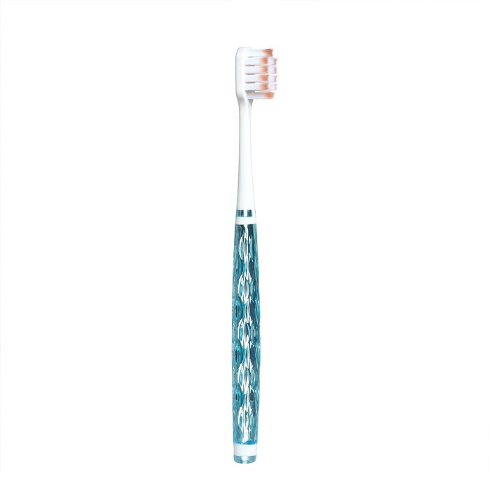 Зубная щетка для взрослых с широкой головкой и мягкой щетиной, прозрачная, серая
