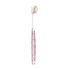 Зубная щетка для взрослых с широкой головкой и мягкой щетиной, прозрачная, розовая - фото 24270119