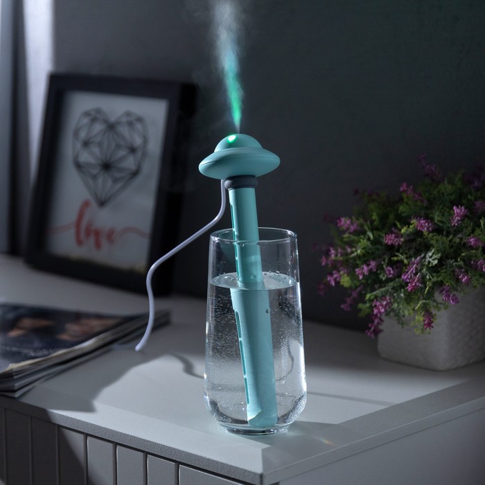 Увлажнитель воздуха «НЛО» HM-21, ультразвуковой, погружной, с подсветкой, USB, зелёный - Фото 1