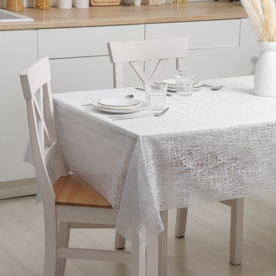 Клеёнка на стол «Паутинка», ширина 137 см, рулон 20 метров, толщина 0.5 мм, цвет белый