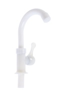 Кран на одну воду ZEIN Z3463, плоская ручка, R-образный излив, пластик, белый - Фото 3