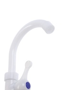 Кран на одну воду ZEIN Z3463, плоская ручка, R-образный излив, пластик, белый - Фото 1