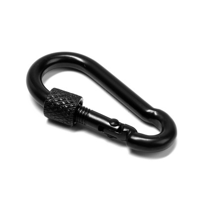 Карабин монтажный с фиксатором ТУНДРА krep, DIN5299D, 4×40 мм, черный, 1 шт.