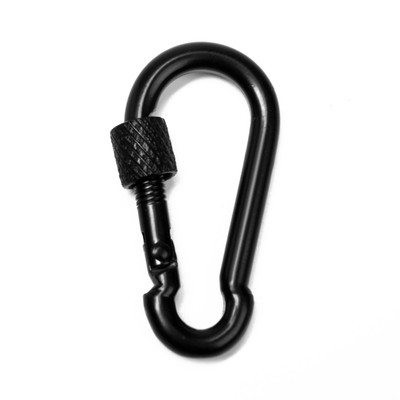 Карабин монтажный с фиксатором ТУНДРА krep, DIN5299D, 4×40 мм, черный, 1 шт.