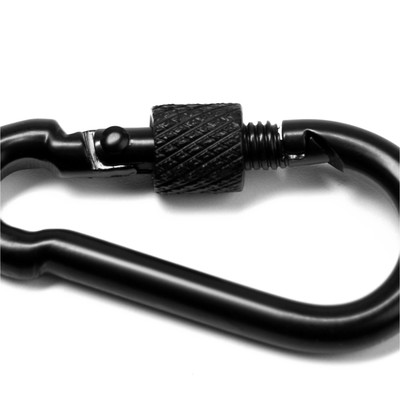 Карабин монтажный с фиксатором ТУНДРА krep, DIN5299D, 4×40 мм, черный, 1 шт.