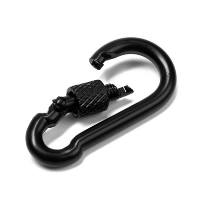 Карабин монтажный с фиксатором ТУНДРА krep, DIN5299D, 4×40 мм, черный, 1 шт.