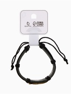 Браслет кожа "Стиль" сова, цвет чёрный в серебре, d=6 см - фото 809267213