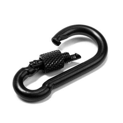 Карабин монтажный с фиксатором ТУНДРА krep, DIN5299D, 5×50 мм, черный, 1 шт.