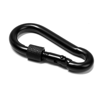 Карабин монтажный с фиксатором ТУНДРА krep, DIN5299D, 6×60 мм, черный, 1 шт.