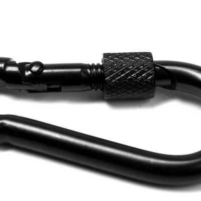 Карабин монтажный с фиксатором ТУНДРА krep, DIN5299D, 6×60 мм, черный, 1 шт.