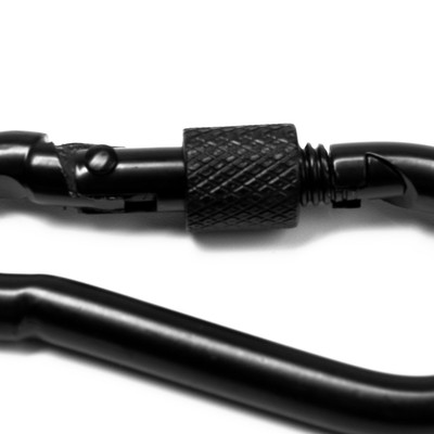 Карабин монтажный с фиксатором ТУНДРА krep, DIN5299D, 6×60 мм, черный, 1 шт.