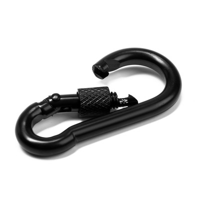 Карабин монтажный с фиксатором ТУНДРА krep, DIN5299D, 6×60 мм, черный, 1 шт.