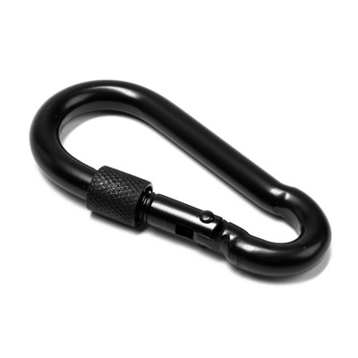 Карабин монтажный с фиксатором ТУНДРА krep, DIN5299D, 8×80 мм, черный, 1 шт.