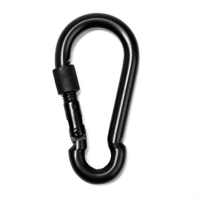 Карабин монтажный с фиксатором ТУНДРА krep, DIN5299D, 10×100 мм, черный, 1 шт.