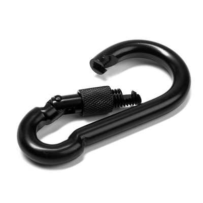 Карабин монтажный с фиксатором ТУНДРА krep, DIN5299D, 10×100 мм, черный, 1 шт.