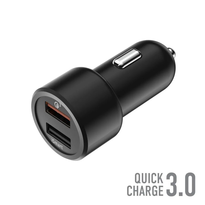 Зарядное устройство автомобильное Olmio Smart IC, 2 USB, 30 Вт, 5,4 А, QuickCharge3.0 - Фото 1