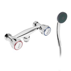 УЦЕНКА Смеситель для душа ZEIN ZC2053, кран-букса латунь 1/2", с душевым набором, хром