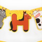 Гирлянда на люверсах "С Днем рождения", длина 230 см, Синий трактор - фото 23831758