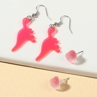 Серьги, набор украшений «Минни Маус и Дино», розовые, золотой - Фото 3