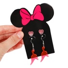 Серьги, набор украшений «Минни Маус и Дино», розовые, золотой - Фото 8