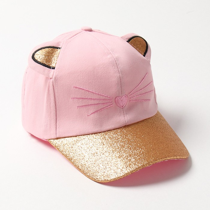 Кепка для девочек MINAKU "Кошечка" цвет розовый, р-р 52 - Фото 1