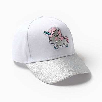 Кепка для девочек MINAKU «Единорог», размер 52, белая