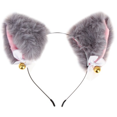 Карнавальный ободок «Ушки кошечки», серый