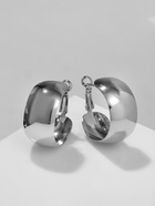 Серьги кольца QF «Выпуклые», широкие, цвет серебро, d=3 см - Фото 3