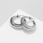 Серьги-кольца "Линия" объемная, цвет серебро, d=2,5 см