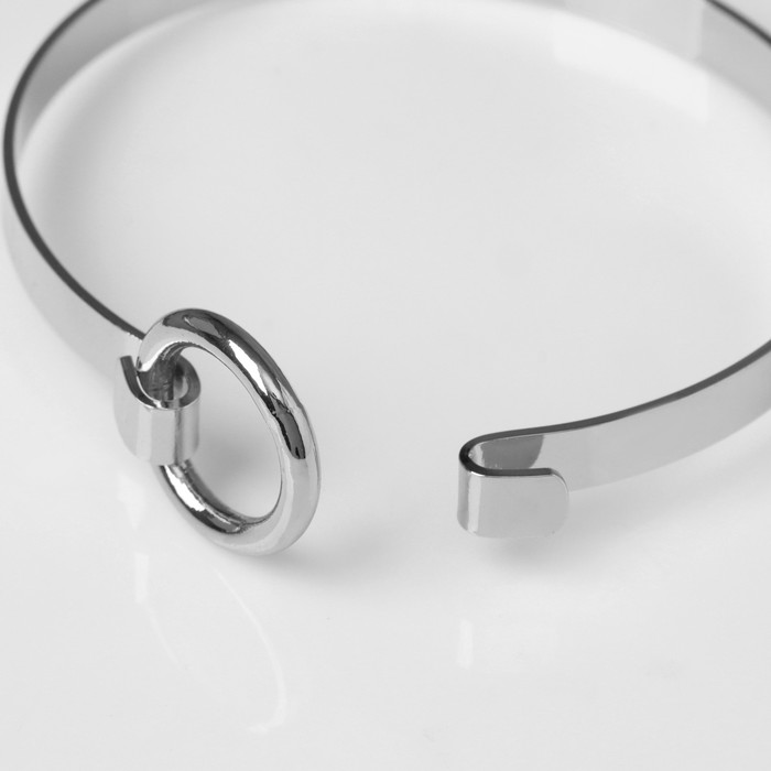 Браслет металл "Афина" кольцо, цвет серебро