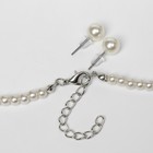 Набор 2 предмета: серьги, колье «Лёгкость» сердце, цвет белый в серебре, 45 см - Фото 2