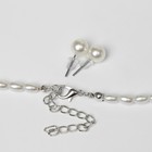 Набор 2 предмета: серьги, колье «Лёгкость» крест, цвет белый в серебре, 45 см - Фото 2