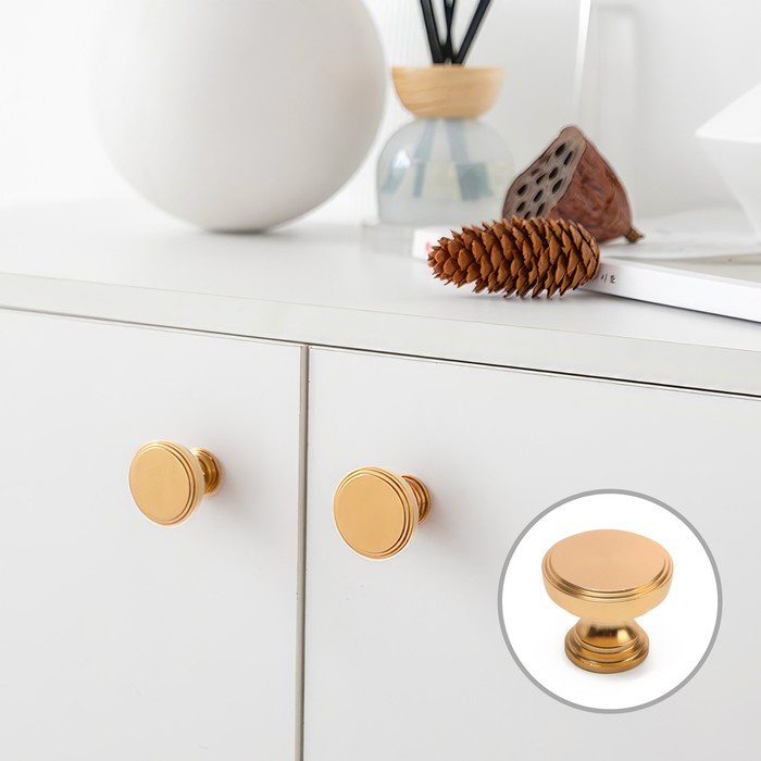 

Ручка кнопка CAPPIO PK322, d=30 мм, цвет золото
