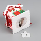 Ёлочная игрушка «Имбирный домик» 6 × 6.8 × 6 см, от батареек, свечение тёплое белое - фото 8554935