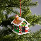Ёлочная игрушка «Дом Деда Мороза» 6 × 7.8 × 5.5 см, от батареек, свечение тёплое белое - Фото 2