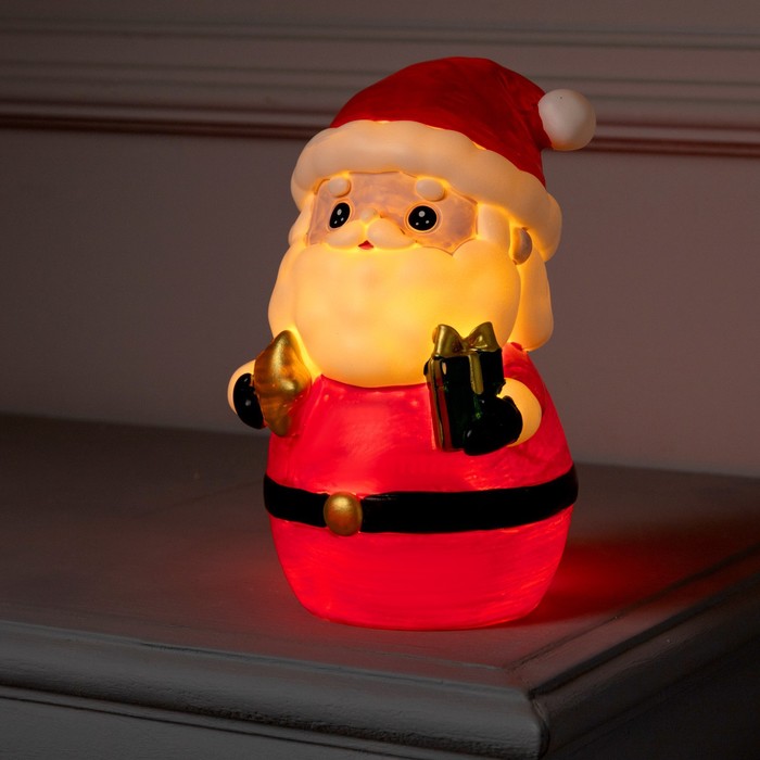Светодиодная фигура «Дед Мороз» 8 × 19 × 8 см, пластик, батарейки LR44х3, свечение тёплое белое - Фото 1