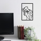 Панно настенное металл «Девушка с цветком в волосах», декор, чёрное, 30×45 см - Фото 1