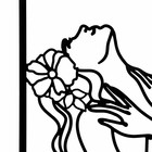 Панно интерьерное металл "Девушка с цветком в волосах" чёрное 30х45 см - Фото 3
